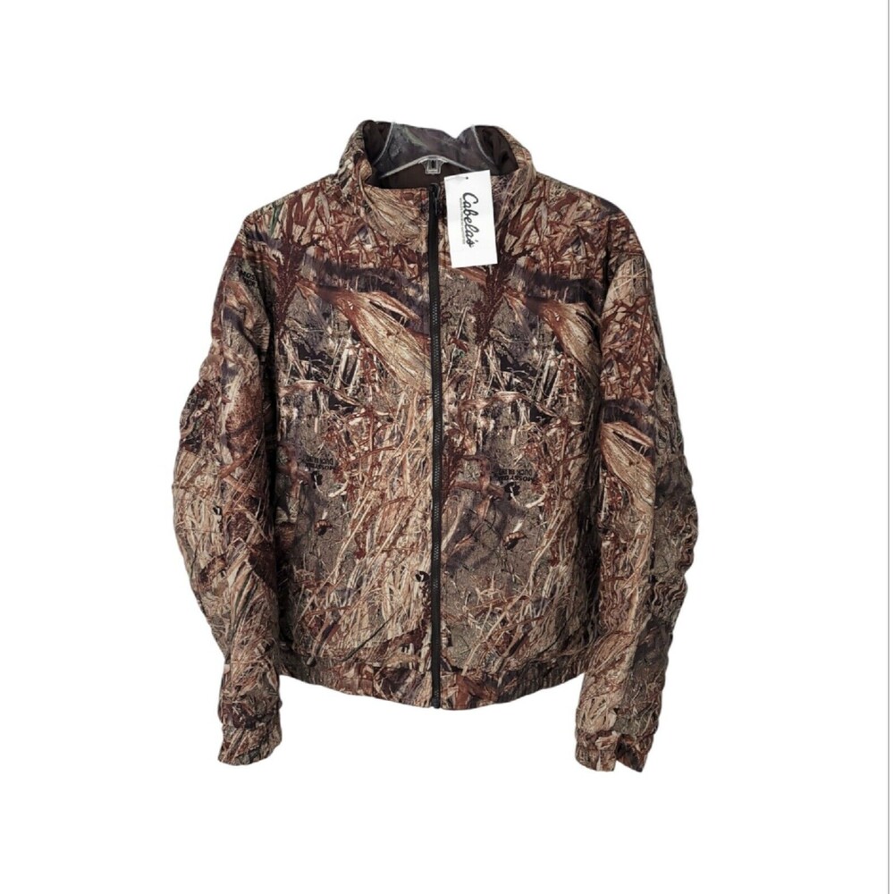Cabela’s Jacket Mens Large Camo Reversible Hunting Insulated Zip Coat Mossy Oak